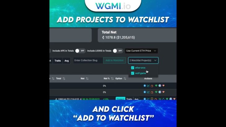 How to add NFT collections to your watchlist using WGMI.io