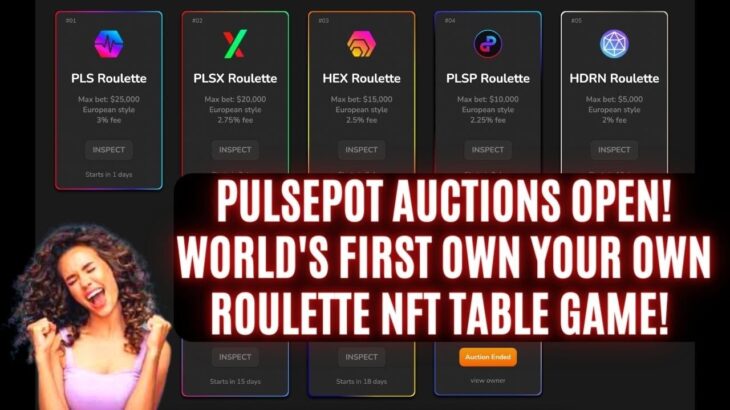 PulsePot Auctions Open! World’s First Own Your Own Roulette NFT Table Game!