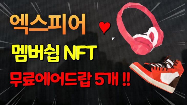 엑스피어  지갑알아? XDT 클럽 멤버쉽 NFT (에드5개)