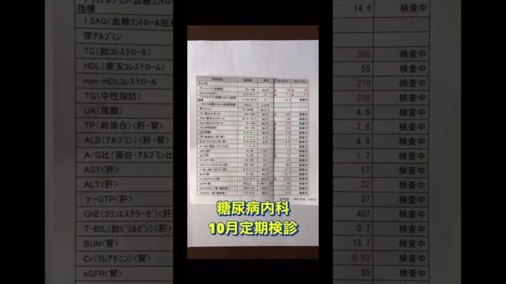 糖尿病内科10月定期検診結果。薬が効いてくれてる。デベルザ20mg服用。嬉しい😭引き続き頑張る💪