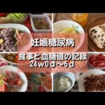 【妊娠糖尿病】食事と血糖値の記録｜妊娠24週0日～6日