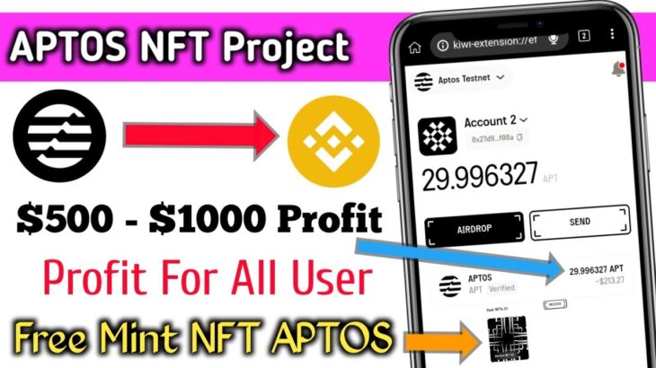 $500 To $1000 APTOS NFT Profit Airdrop | aptos Free mint NFT | all User Profit 🔥 #aptos