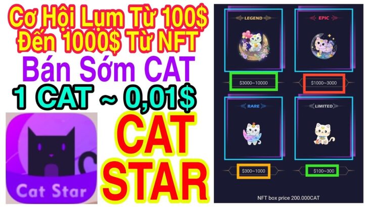 CATSTAR LỤM 100$ ~ 1000$ TỪ NFT CAT SIÊU HIẾM + BÁN SỚM CAT CƠ HỘI NGON CHO MỌI NGƯỜI | Kiếm Tiền