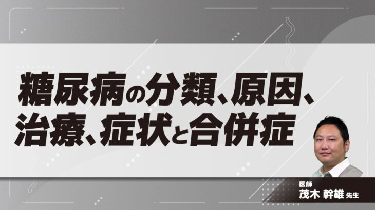 糖尿病の分類、原因、治療、症状と合併症(茂木 幹雄 先生)