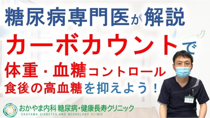 カーボカウント医師編｜エネルギー・糖質制限(食事療法)｜おかやま内科糖尿病・健康長寿クリニック｜医師による糖尿病についての動画講座｜管理栄養士による調理講座