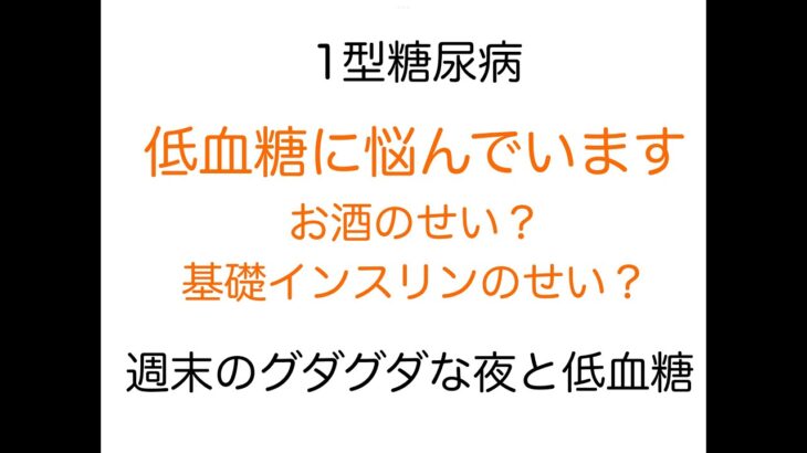 【1型糖尿病】低血糖に悩んでいます。基礎インスリンのせい？お酒のせい？