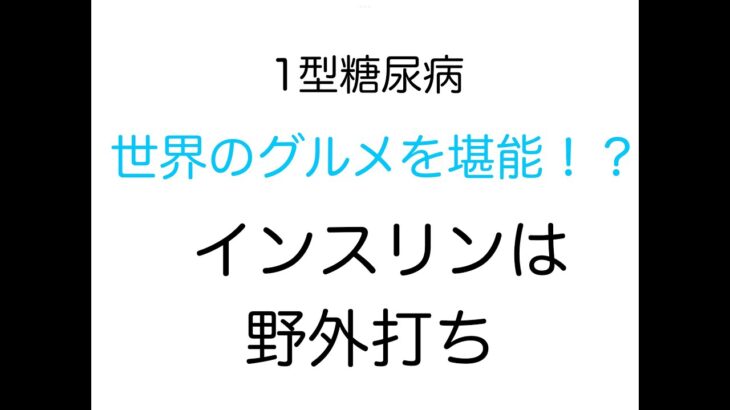 【1型糖尿病】世界のグルメを堪能？！インスリンは野外打ち