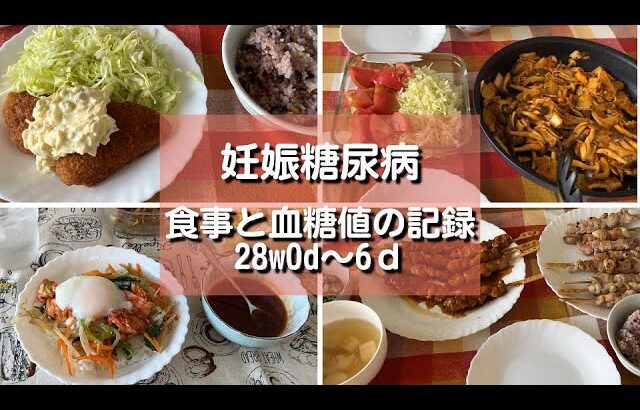 【妊娠糖尿病】食事と血糖値の記録｜妊娠28週0日～6日