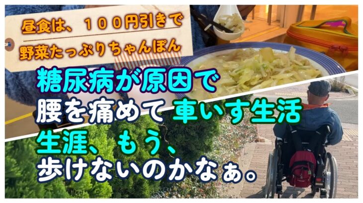 糖尿病で腰を痛めて車椅子生活です。生涯、もう歩けないのかなぁと思いながらも、一方で、再び歩けるようになるかすかな希望を持って生きています。【障害年金で糖尿病、車いす生活】VLOG20