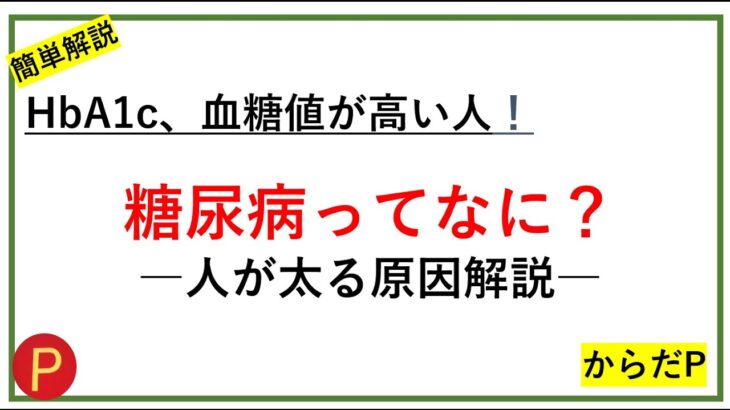 【解説：糖尿病について】＃血糖値＃太る理由＃糖尿病#生活習慣病#ヘモグロビンa1c