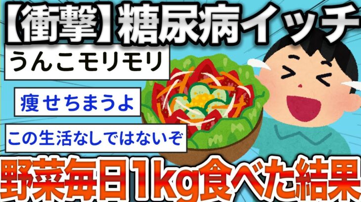 【2ch健康スレ】糖尿病イッチが毎日野菜を1Kg食べた結果www【ゆっくり解説】