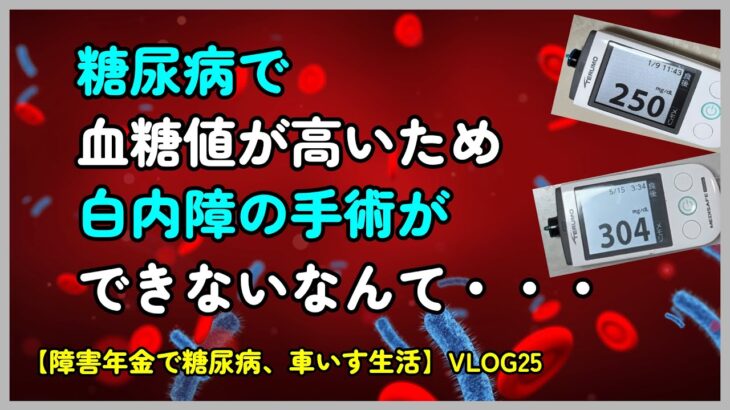 糖尿病で血糖値が高いため、白内障の手術ができません。【障害年金で糖尿病・車椅子生活】VLOG25