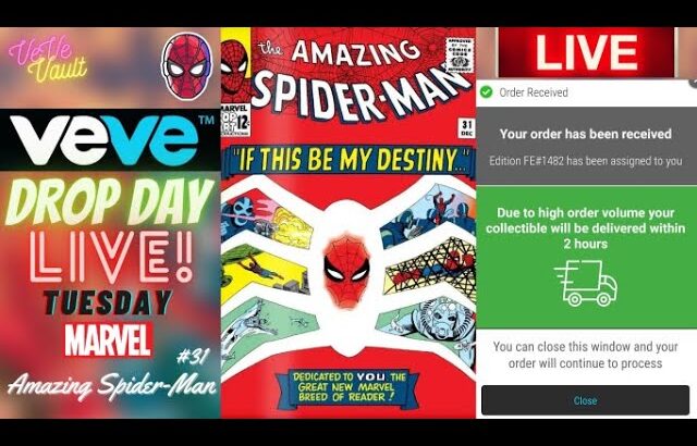 VeVe Drop Day LIVE – Amazing Spider-Man #31 Marvel Comics Blindbox NFT Drop! Gwen Stacy FA!