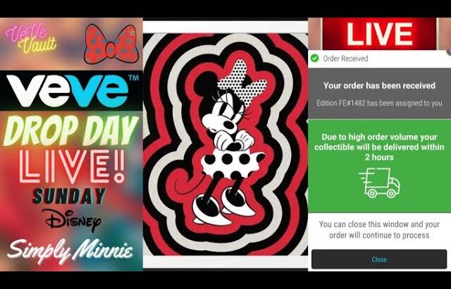 VeVe Drop Day LIVE – DISNEY “Simply Minnie” NFT Poster Blindbox Drop! Minnie Mouse NFTS!! Good Luck!