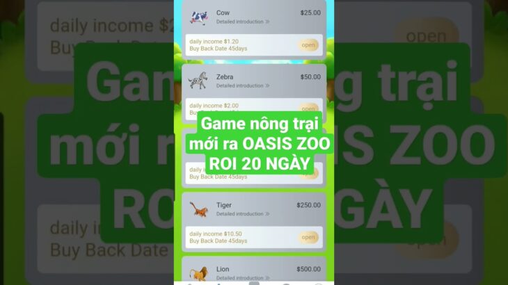 Oasis Zoo NFT earning daily | Game nông trại mới ra đáng để đầu tư