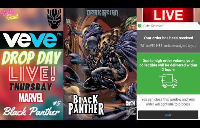 VeVe Drop Day LIVE – Black Panther (2009) #5 Marvel Comics Blindbox NFT Drop! Good Luck!!