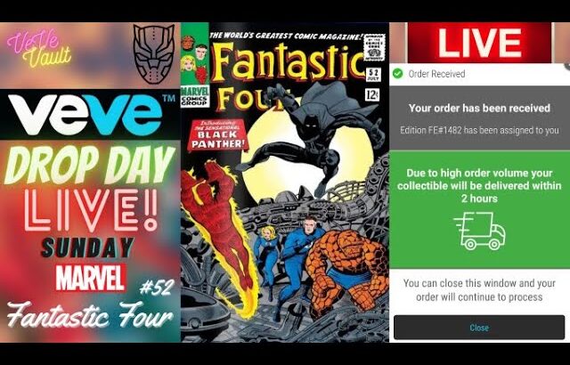 VeVe Drop Day LIVE – Fantastic Four #52 Marvel Comics Blindbox NFT Drop! Black Panther T’Challa F.A.