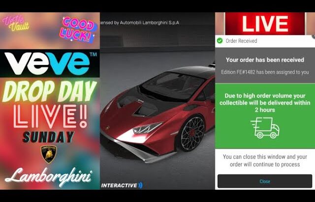 VeVe Drop Day LIVE – Lamborghini Blindbox NFT Drop! Interactive Lamborghini Digital Collectibles!!