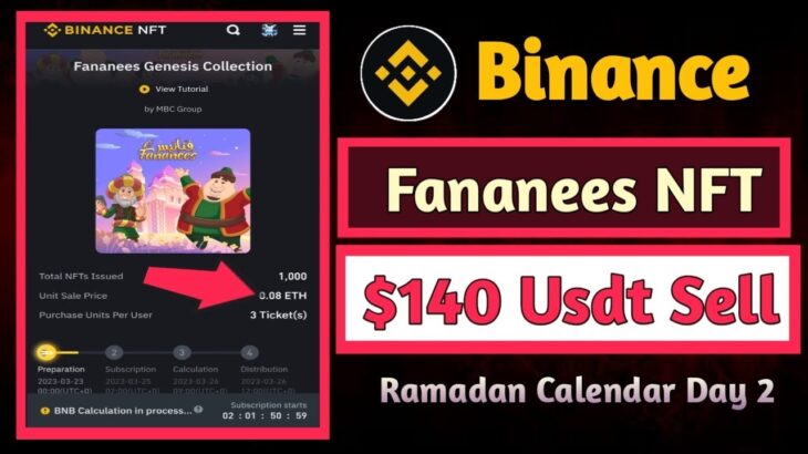 Binance Fananees NFT Claim || Ramadan Calendar Day 2 || Ramadan Perday Claim Crypto Box|| $140 Usdt