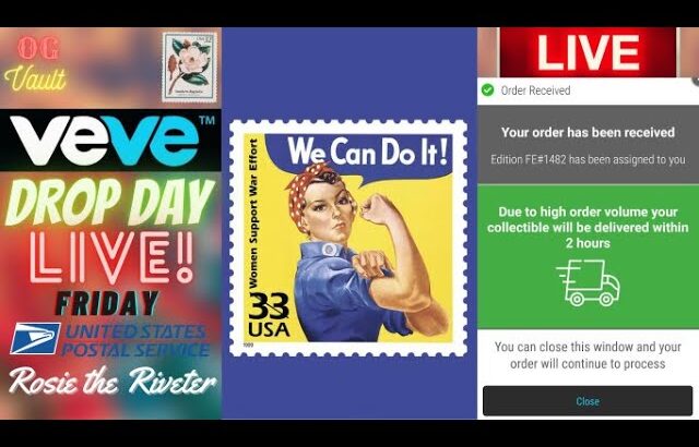 MEMBERS ONLY LIVE – USPS Women Support The War Effort Stamp Art NFT Drop! Rosie the Riveter!!