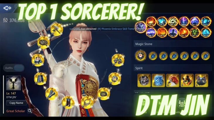 MIR4 SHOWCASE – 378K PS TOP1 SORCERER GLOBAL ( DTM JIN ) #mir4 #mir4global #nft