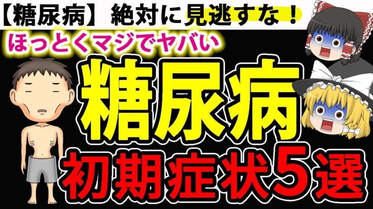 【糖尿病】ほっとくとマジでヤバい！絶対に見逃してはいけない危険な糖尿病の初期症状5選！【ゆっくり解説】