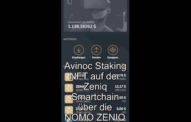 Avinoc Staking NFT auf der Zeniq Smartchain über die NOMO ZENIQ App