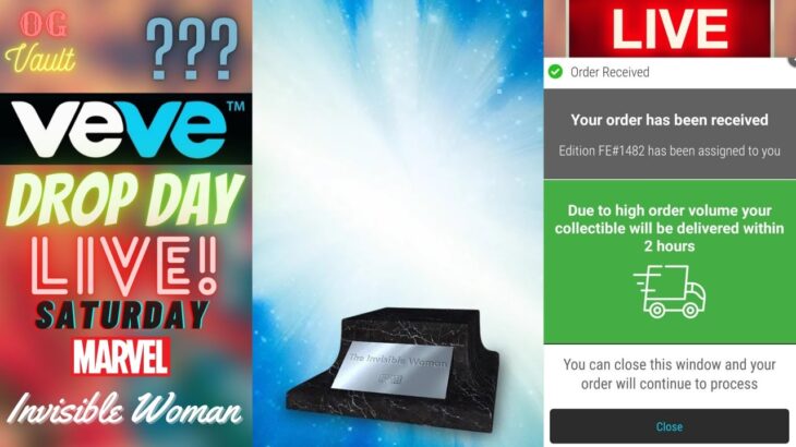 VeVe Drop Day LIVE – Invisible Woman $1 Digital Collectible NFT Drop! April Fools? FA Air? Idk