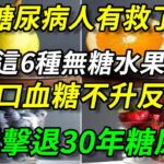 這6種水果是【無糖】水果，糖尿病人可以多吃，不僅不升血糖還降血糖！還可以降低膽固醇，預防心腦血管疾病【幸福晚年】