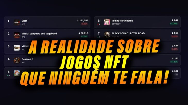 A TRISTE REALIDADE PORQUE PAREI COM JOGOS NFT