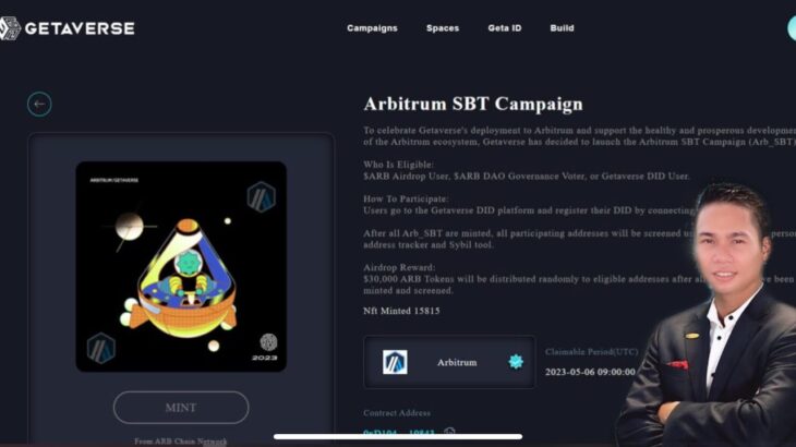 [Getaverse Airdrop] Hướng dẫn Mint NFT SBT cơ hội được ăn chia 30.000$ token ARB mạng lưới Arbitrum