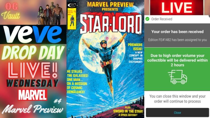 VeVe Drop Day LIVE – Marvel Premiere #4 Marvel Comics Digital Collectible NFT Drop! Star Lord FA