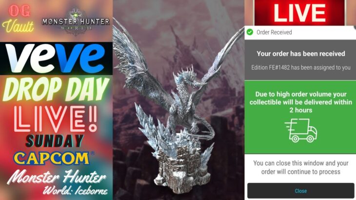 VeVe Drop Day LIVE – Monster Hunter World: Iceborne CAPCOM Digital Collectible NFT Drop! Good Luck!