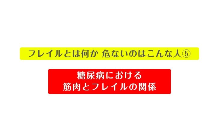 フレイルとは何か 危ないのはこんな人⑤【 糖尿病における筋肉とフレイルの関係】