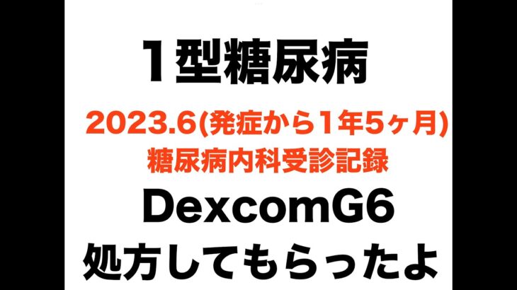 【１型糖尿病】2023.6糖尿病内科受診記録〜DexcomG6処方してもらったよ〜