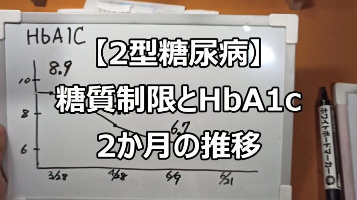 2型糖尿病糖質制限とHbA1c２か月の推移