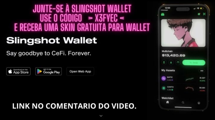 Slingshot Wallet esta dando um NFT Gratuito | Use o código  X3FYEC