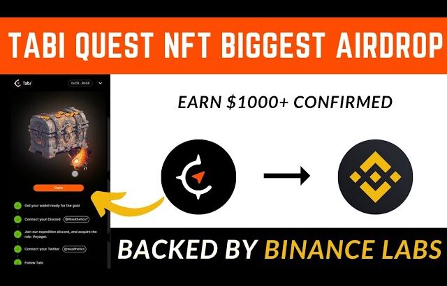 Tabi Quest NFT Biggest Airdrop || Tabi NFT Backed By Binance Labs || Claim Tabi Airdrop NFT 2023