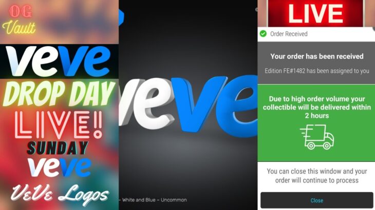 VeVe Drop Day LIVE – VeVe Logo Waitlist Queue Style Digital Collectible NFT Drop! Good Luck!