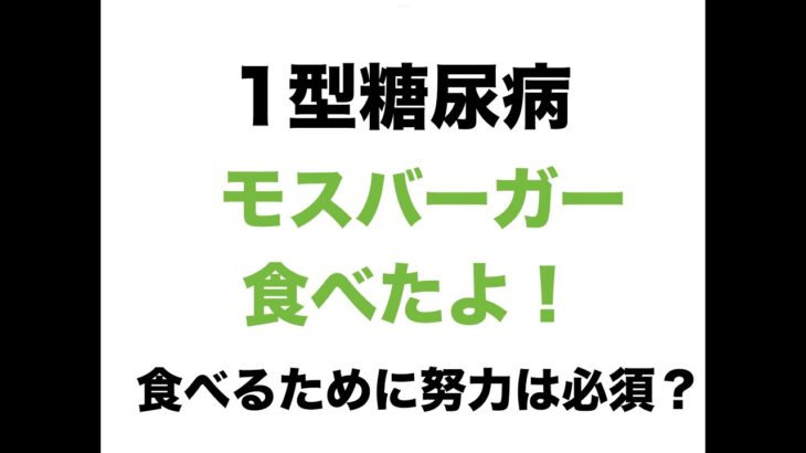 【１型糖尿病】モスバーガーを食べたよ！食べるために努力は必須？！