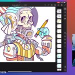 #DIGITALARTWITHDTM @deltatangomike wrapping up this @SkullySeries NFT art mashup @julyfyscifi vs …