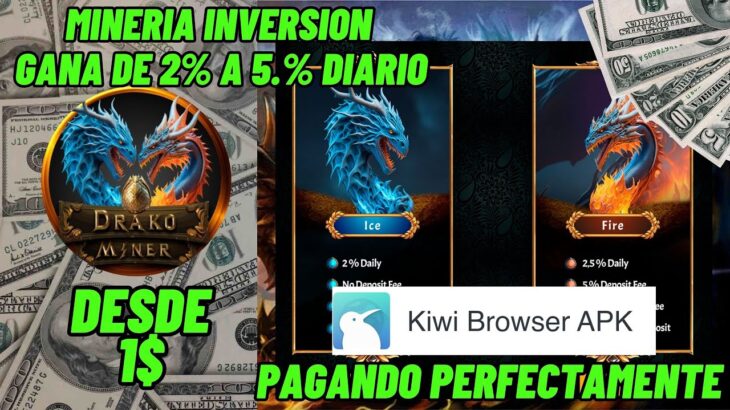 DrakoMiner🤑2% al 5% diario🤑20$ GRATIS🤑NFT GAME🤑MINERIA🤑TRADING🤑INGRESO PASIVO🤑PRUEBA DE PAGO🤑