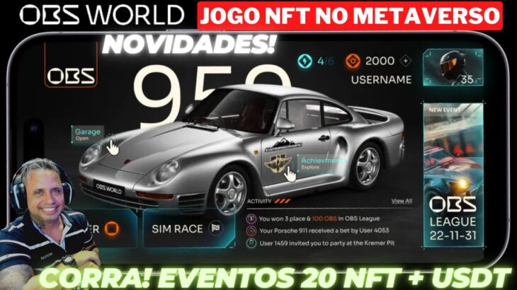 NOVO JOGO NFT  NO METAVERSO AUTOMOBILISTICO ! COM EVENTO NFT! CONFIRA! OBS WORLD