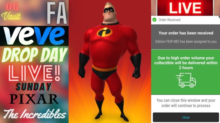 VeVe Drop Day LIVE – Pixar’s The Incredibles Blind Box Digital Collectibles NFT Drop! Good Luck!!