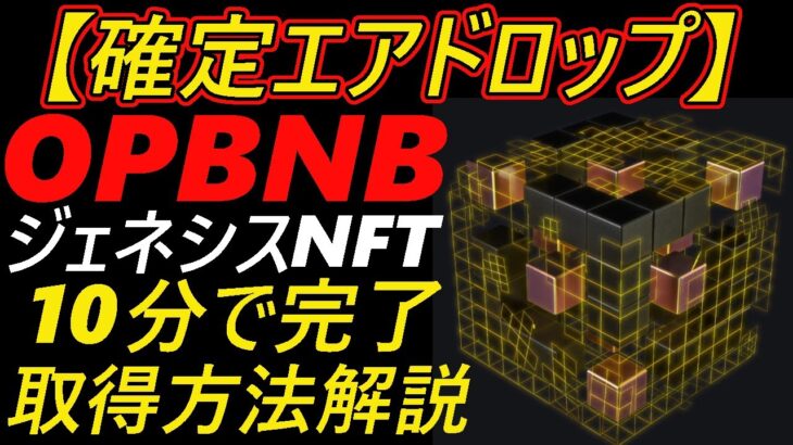 【確定エアドロップ】OPBNB ジェネシスNFTをゲットせよ！～取得方法解説～10分で完了