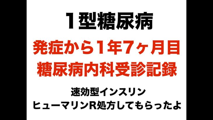 【１型糖尿病】発症から１年７ヶ月糖尿病内科受診記録〜ヒューマリンRを処方してもらったよ〜