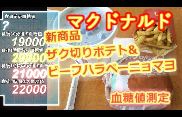 マクドナルド　ザク切りポテト＆ビーフハラペーニョマヨ　血糖値測定　糖尿病総長が登場！？