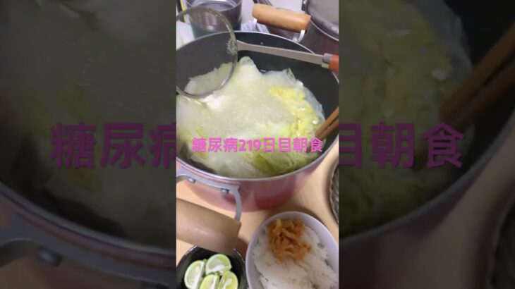 水炊き食べる糖尿病　心筋梗塞手術後219日目朝食　#心筋梗塞 #糖尿病 #高血圧