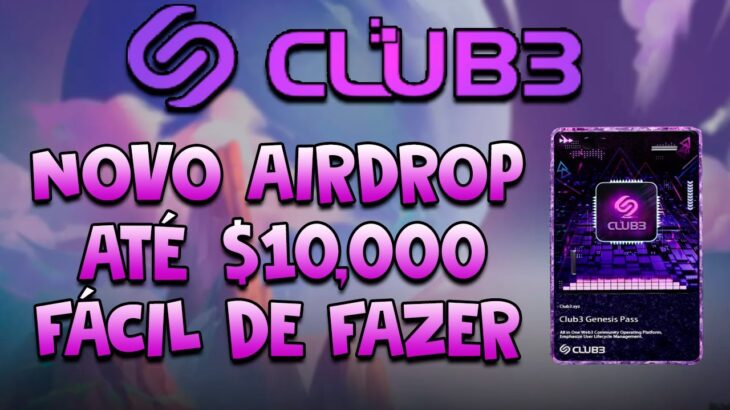 AIRDROP DA CLUB3 PAGANDO BEM GANHE UM NFT GRÁTIS | NOVO JOGO NFT