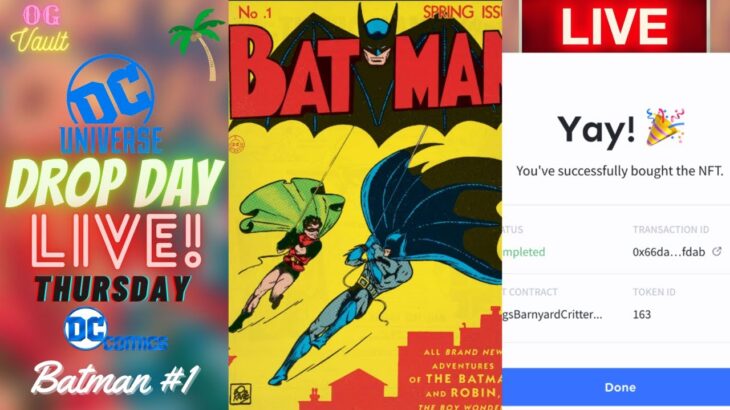 DC Drop Day LIVE – Batman #1 (1940) DC Comics Digital Collectibles NFT Drop! The Joker FA